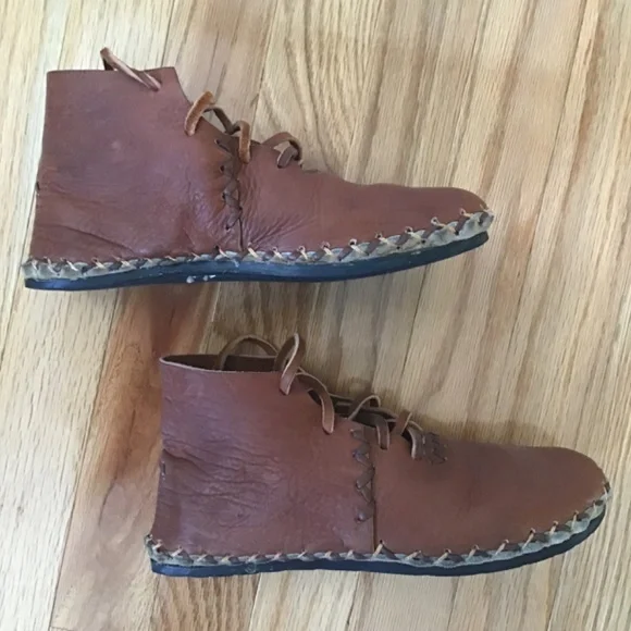 Beatrice Valenzuela / Ricardo Medina Lace Up Combinados Brown Leather Boots - Picture 5 of 9